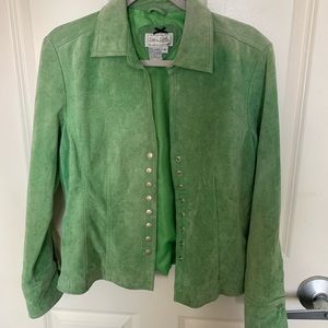 Vintage Green Leather Jacket - Live A Little